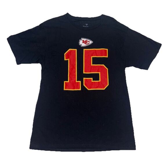 Kansas City Chiefs Patrick Mahomes T-Shirt Size Medium Black 15 SS Fanatics Tee - Picture 1 of 11
